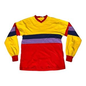 vintage 90's Mark Elliot color block long sleeve V-neck